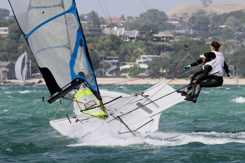 Denmark 49er FX - Day 4, Oceanbridge Sail Auckland 2013 &copy; Richard Gladwell www.photosport.co.nz